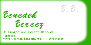 benedek berecz business card